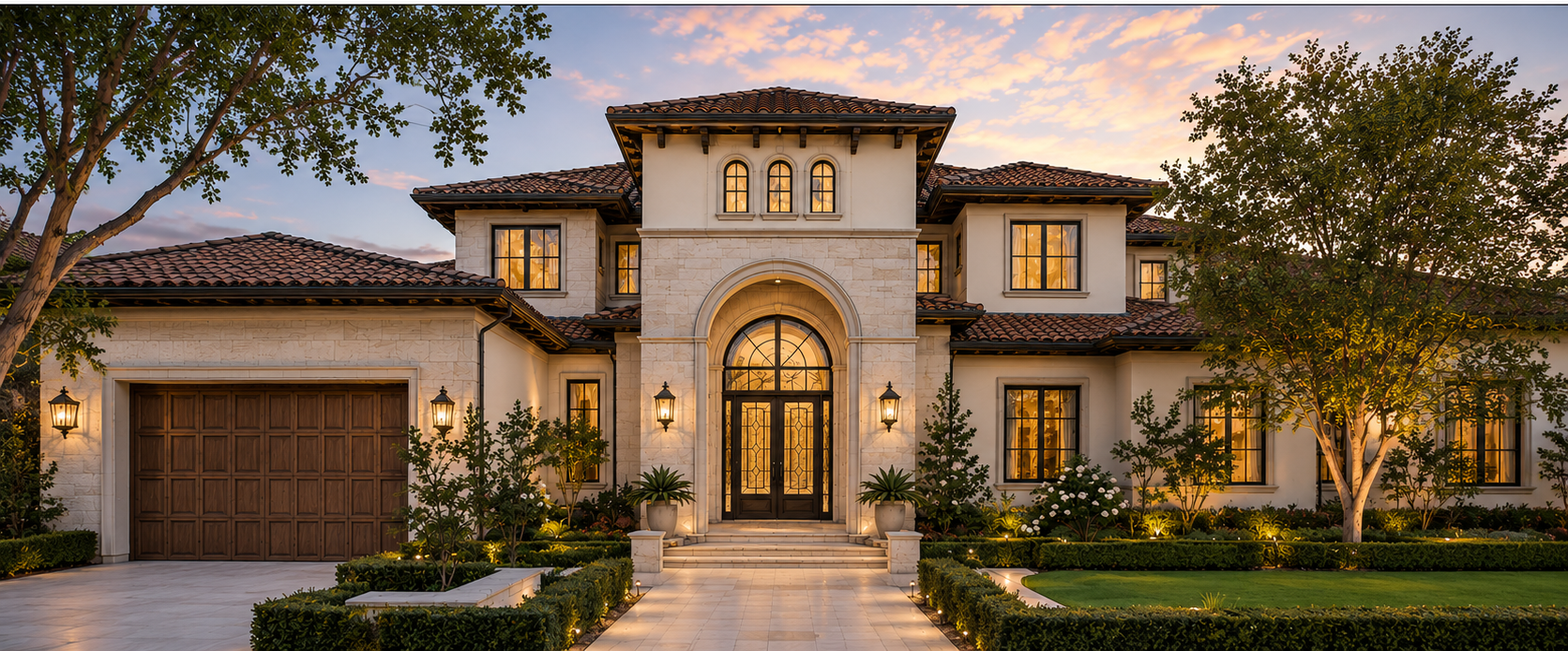 The home at dusk